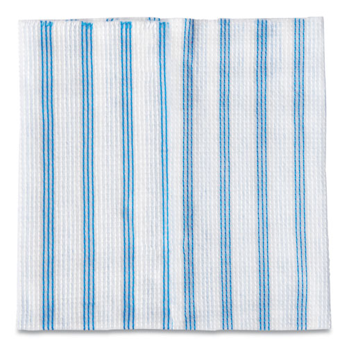 Image of Rubbermaid® Commercial HYGEN 2134283 Disposable Microfiber Cleaning Cloths, 12 x 12, White/Blue Stripe, 600/Carton