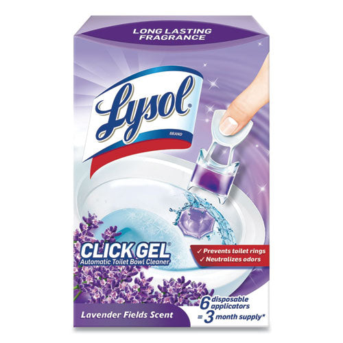 Image of LYSOL® Brand 19200-89060 Click Gel Automatic Toilet Bowl Cleaner, Lavender Fields, 6/box, 4 Boxes/carton