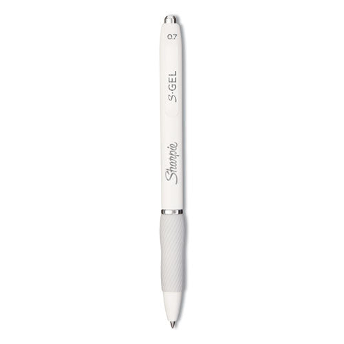 Image of Sharpie® S-Gel 2126236 S-Gel Fashion Barrel Gel Pen, Retractable, Medium 0.7 Mm, Black Ink, Pearl White Barrel, Dozen