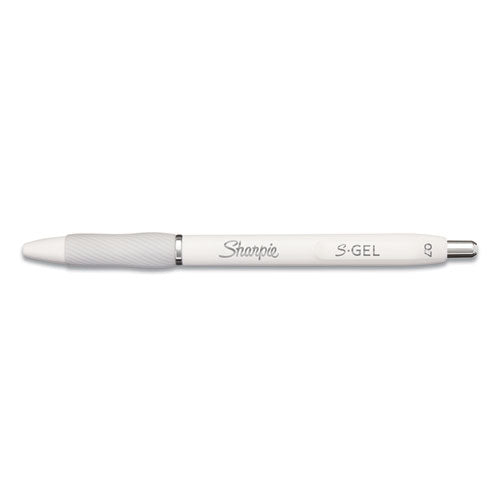 Image of Sharpie® S-Gel 2126236 S-Gel Fashion Barrel Gel Pen, Retractable, Medium 0.7 Mm, Black Ink, Pearl White Barrel, Dozen