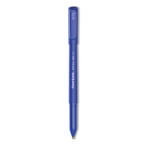 Image of Paper Mate® 2124513 Write Bros. Ballpoint Pen, Stick, Bold 1.2 Mm, Blue Ink, Blue Barrel, Dozen