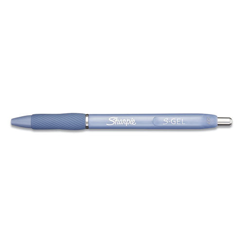 Image of Sharpie® S-Gel 2126232 S-Gel Fashion Barrel Gel Pen, Retractable, Medium 0.7 Mm, Black Ink, Frost Blue Barrel, Dozen