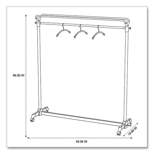Image of Alba Large Capacity Garment Rack, 63.5w X 21.25d X 67.5h, Black/silver