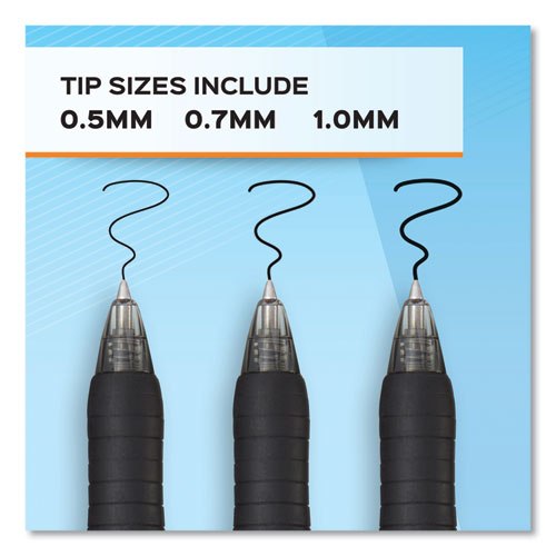 Image of Paper Mate® 2095473 Profile Gel Pen, Retractable, Medium 0.7 Mm, Black Ink, Translucent Black Barrel, 36/pack