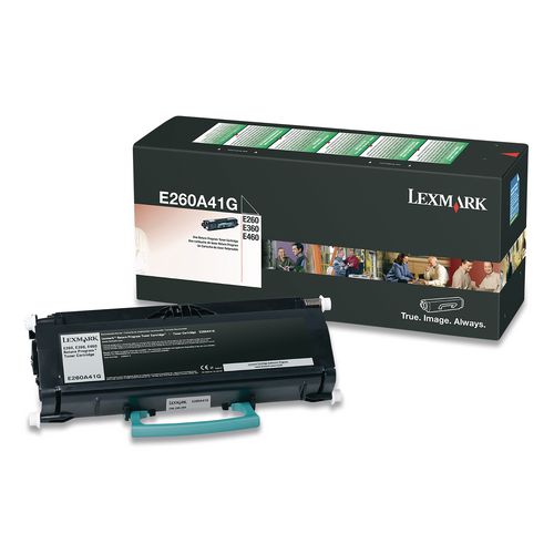 Image of Lexmark E260A41G E260a41g Return Program Toner, 3,500 Page-Yield, Black