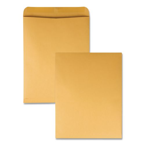 Image of Quality Park Catalog Envelope, 28 lb Bond Weight Kraft, #15 1/2, Square Flap, Gummed Closure, 12 x 15.5, Brown Kraft, 100/Box