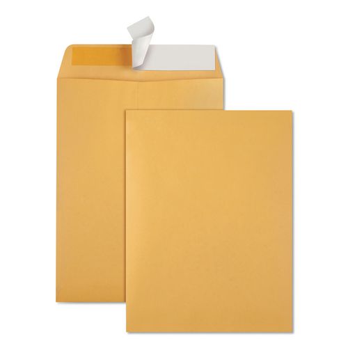 Image of Quality Park QUA44562 Redi-Strip Catalog Envelope, #10 1/2, Cheese Blade Flap, Redi-Strip Adhesive Closure, 9 x 12, Brown Kraft, 100/Box
