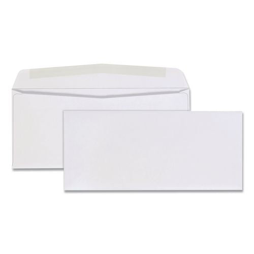 Image of Quality Park QUA90090 Business Envelope, #9, Commercial Flap, Diagonal Seam, Gummed Closure, 24 lb Bond Weight Paper, 3.88 x 8.88, White, 500/Box