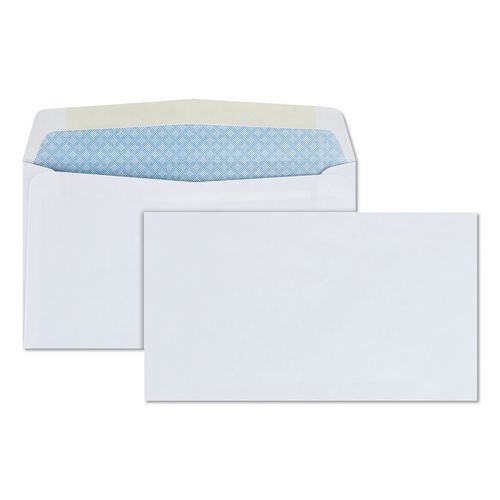 Image of Quality Park QUA10412 Security Tint Business Envelope, #6 3/4, Commercial Flap, Gummed Closure, 3.63 x 6.5, White, 500/Box