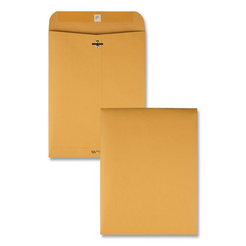 Image of Quality Park QUA37787 Clasp Envelope, 32 lb Bond Weight Kraft, #87, Square Flap, Clasp/Gummed Closure, 8.75 x 11.5, Brown Kraft, 100/Box