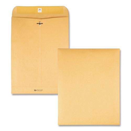 Image of Quality Park QUA37793 Clasp Envelope, 32 lb Bond Weight Kraft, #12 1/2, Square Flap, Clasp/Gummed Closure, 9.5 x 12.5, Brown Kraft, 100/Box