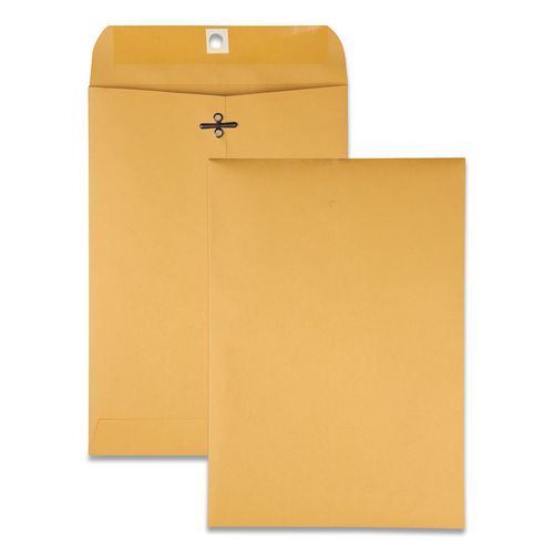 Image of Quality Park QUA37868 Clasp Envelope, 28 lb Bond Weight Kraft, #68, Square Flap, Clasp/Gummed Closure, 7 x 10, Brown Kraft, 100/Box
