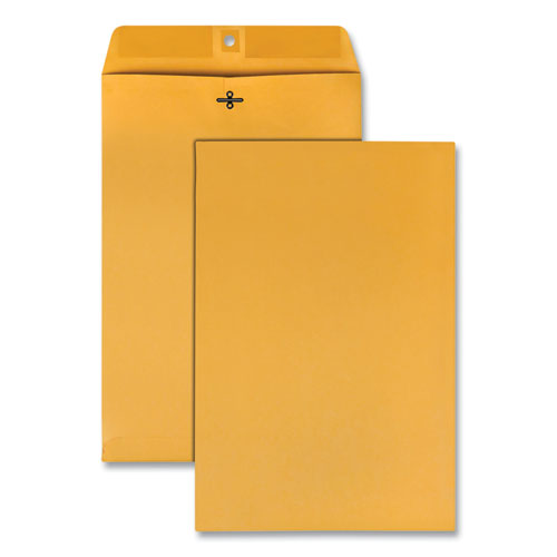 Image of Quality Park QUA37898 Clasp Envelope, 28 lb Bond Weight Kraft, #98, Square Flap, Clasp/Gummed Closure, 10 x 15, Brown Kraft, 100/Box