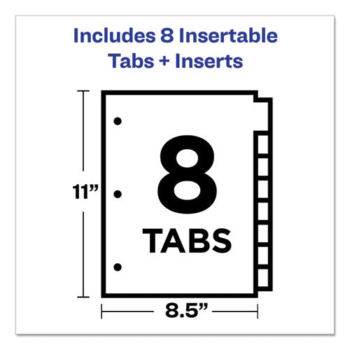 Image of Avery® 11836 Insertable Big Tab Plastic Dividers, 8-Tab, 11 X 8.5, Clear, 1 Set