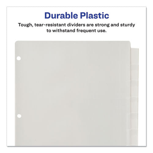 Image of Avery® 11836 Insertable Big Tab Plastic Dividers, 8-Tab, 11 X 8.5, Clear, 1 Set