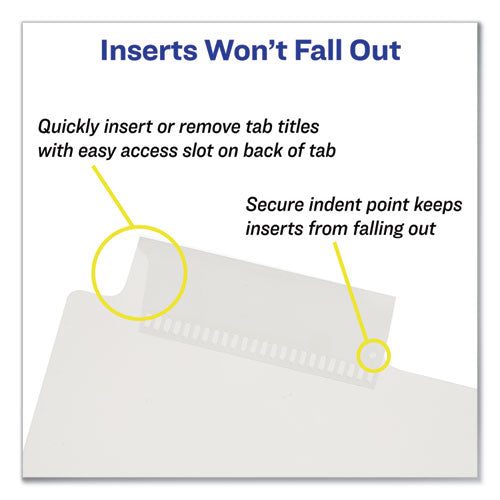 Image of Avery® 11836 Insertable Big Tab Plastic Dividers, 8-Tab, 11 X 8.5, Clear, 1 Set