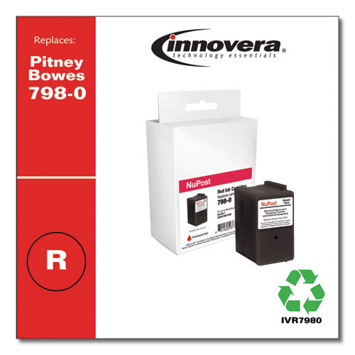 Image of Innovera® IVR7980 Compatible Red Postage Meter Ink, Replacement for 798-0 (SL-798-0), 1,500 Page-Yield