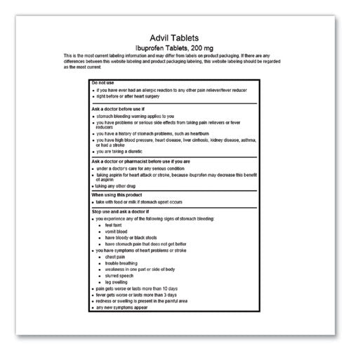 Image of Advil® 58030 Ibuprofen Tablets, 200 mg, Refill Pack, Two Tablets/Packet, 30 Packets/Box