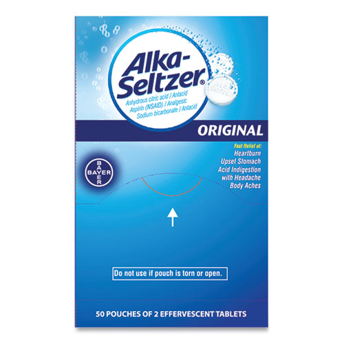 Image of Alka-Seltzer® 01829 Antacid And Pain Relief Medicine, Two-Pack, 50 Packs/box