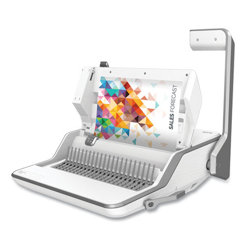 Image of Fellowes® 5603001 Lyra 3-In-1 Binding Center, 300 Sheets, 16.63 X 15.62 X 6.03, White/gray