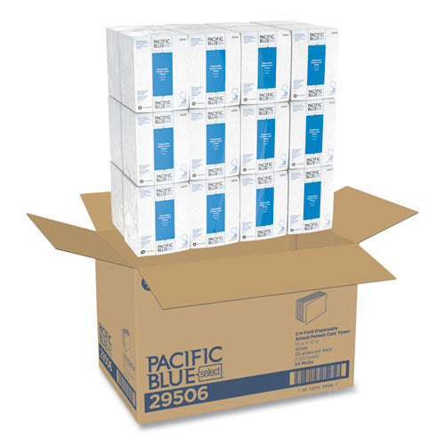 Image of Georgia Pacific® Professional 29506 Pacific Blue Select Disposable Patient Care Washcloths, 1-Ply, 10 x 13, Unscented, White, 55/Pack, 24 Packs/Carton