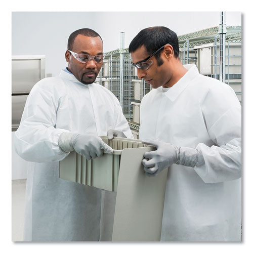 Image of KleenGuard 35620 A20 Breathable Particle Protection Lab Coat, Hook And Loop Closure/elastic Wrists/no Pockets, Large, White, 30/carton