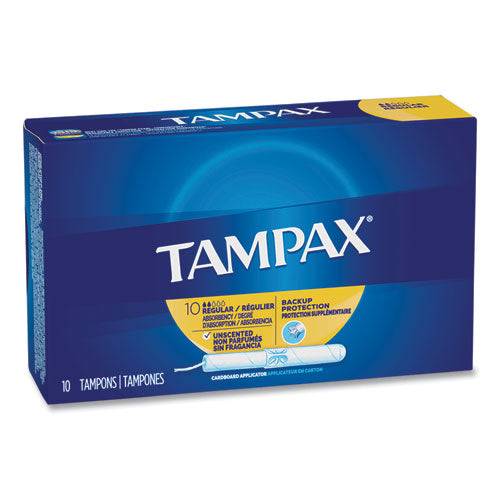 Image of Tampax® 21409 Cardboard Applicator Tampons, Regular Absorbency, 10/Box