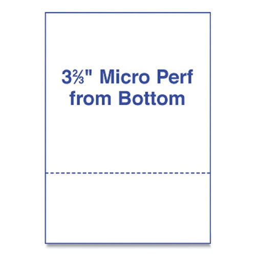 Image of Alliance 30044 Perforated Laser Cut Sheets, 92 Bright, Micro-Perforated 3.67" from Bottom, 24 lb Bond Weight, 8.5 x 11, White, 500/Ream