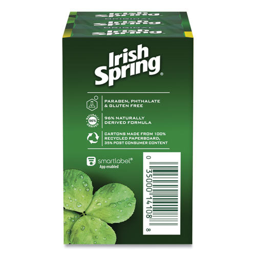 Image of Irish Spring® 114177 Bar Soap, Clean Fresh Scent, 3.75 Oz, 3 Bars/pack, 18 Packs/carton