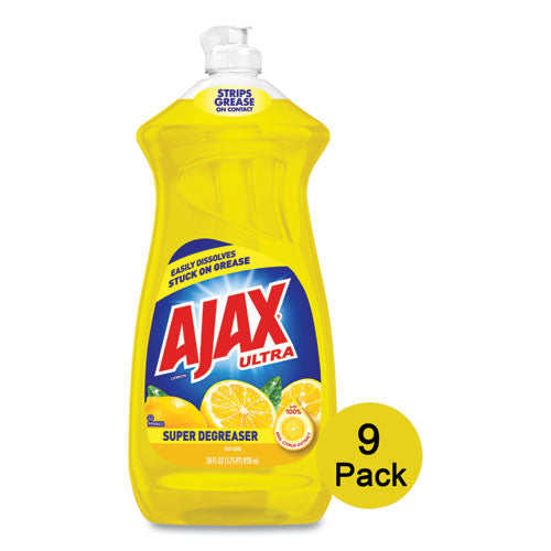 Image of Ajax® 144673 Dish Detergent, Lemon Scent, 28 Oz Bottle, 9/carton