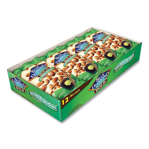 Image of Blue Diamond® BLU09931 Wasabi And Soy Sauce Flavored Almonds, 4 Oz Bag, 12 Bags/box