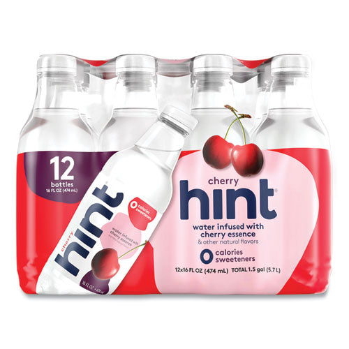 Image of hint® HNT00157 Flavored Water, Cherry, 16 Oz Bottle, 12 Bottles/carton