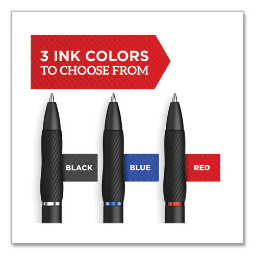 Image of Sharpie® S-Gel 2096140 S-GEL HIGH-PERFORMANCE GEL PEN, RETRACTABLE, FINE 0.5 MM, BLACK INK, BLACK BARREL, 4/PACK