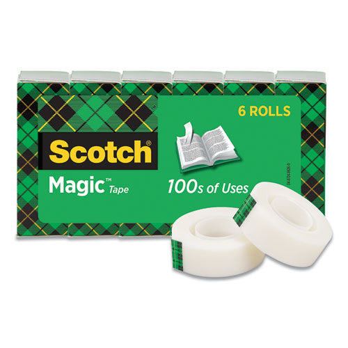 Image of Scotch® 810S6 Magic Tape Refill, 1" Core, 0.75" X 22.2 Yds, Clear, 6/pack