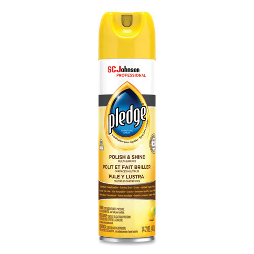Image of Pledge® 301168 Furniture Polish, Lemon, 14.2 Oz Aerosol Spray