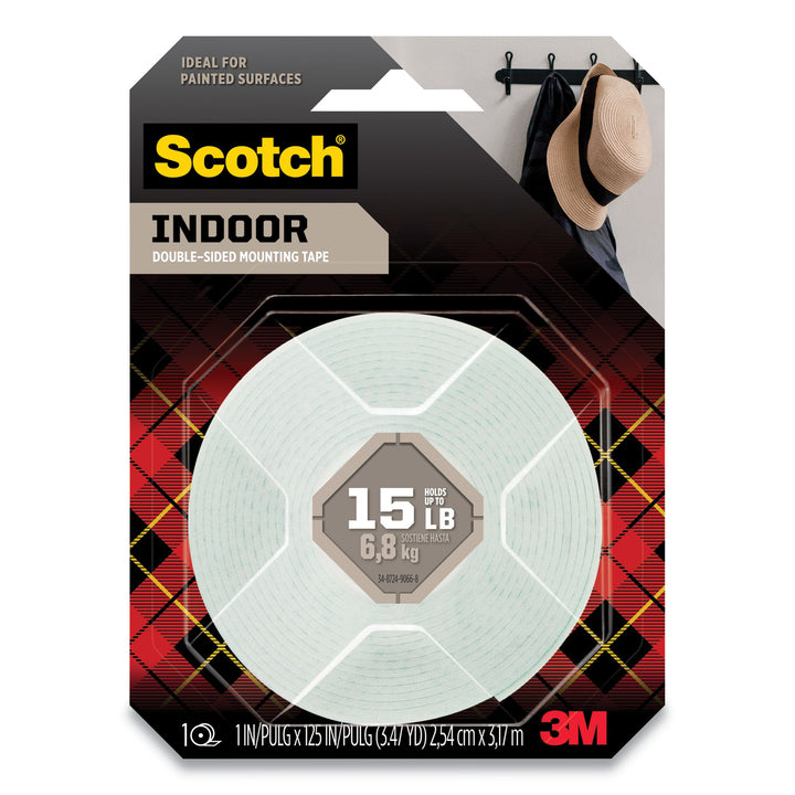 Image of Scotch® 112L Permanent High-Density Foam Mounting Tape, Holds Up to 15 lb, 1" x 125", White