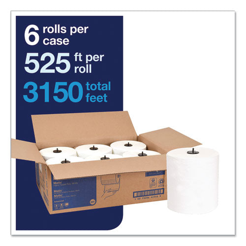 Image of Tork® 290092A Advanced Matic Hand Towel Roll, 2-Ply, 7.7" x 525 ft, White, 643/Roll, 6 Rolls/Carton