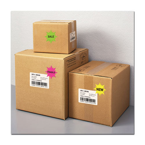 Image of Avery® 05995 High-Visibility ID Labels, Laser Printers, 2.25" dia, Assorted, 12/Sheet, 15 Sheets/Pack
