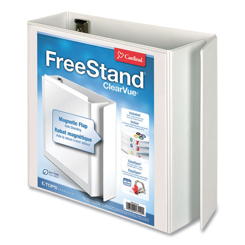 Image of Cardinal® 43140 Freestand Easy Open Locking Slant-D Ring Binder, 3 Rings, 4" Capacity, 11 X 8.5, White