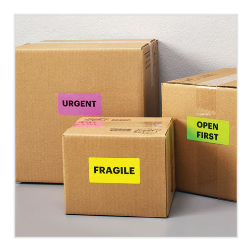 Image of Avery® 5956 High-Visibility Permanent Laser ID Labels, 2 x 4, Neon Assorted, 500/Pack