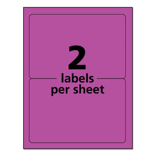 Image of Avery® 5948 High-Visibility Permanent Laser ID Labels, 5.5 x 8.5, Neon Magenta, 200/Box