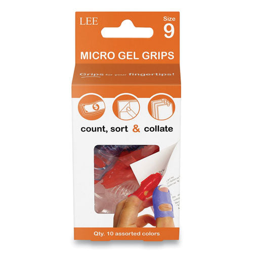 Image of LEE LEE61090 Tippi Micro-Gel Fingertip Grips, Size 9, Large, Assorted, 10/pack