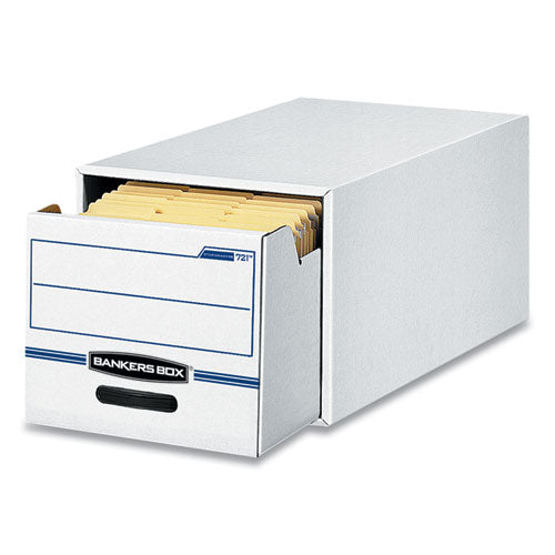 Image of Bankers Box® 00721 Stor/drawer Basic Space-Savings Storage Drawers, Letter Files, 14" X 25.5" X 11.5", White/blue, 6/carton