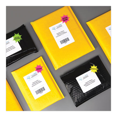 Image of Avery® 05995 High-Visibility ID Labels, Laser Printers, 2.25" dia, Assorted, 12/Sheet, 15 Sheets/Pack