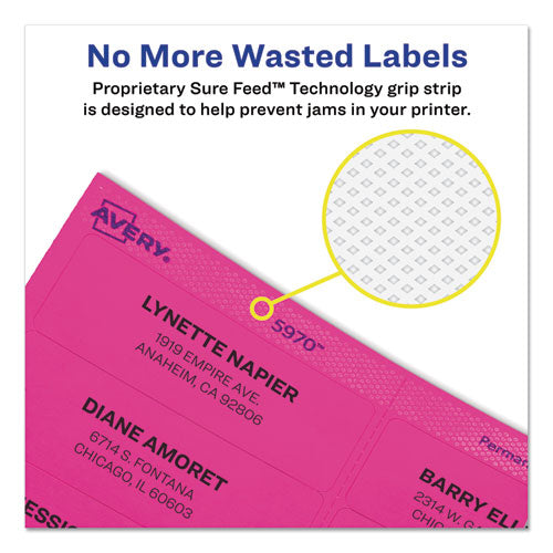 Image of Avery® 05995 High-Visibility ID Labels, Laser Printers, 2.25" dia, Assorted, 12/Sheet, 15 Sheets/Pack