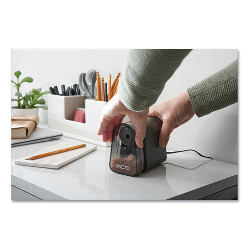 Image of X-ACTO® 19501X Model 19501 Mighty Mite Home Office Electric Pencil Sharpener, Ac-Powered, 3.5 X 5.5 X 4.5, Black/gray/smoke