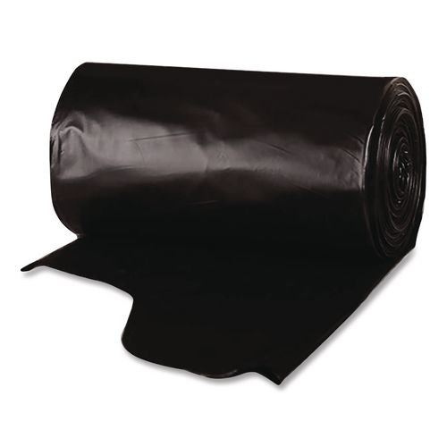 Image of Berry Plastics WTCON42GAL Heavy-Duty Low-Density Wing Tie Contractor Bags, 42 gal, 3 mil, 32.75" x 45.13", Black, 20 Bags/Roll, 4 Rolls/Carton
