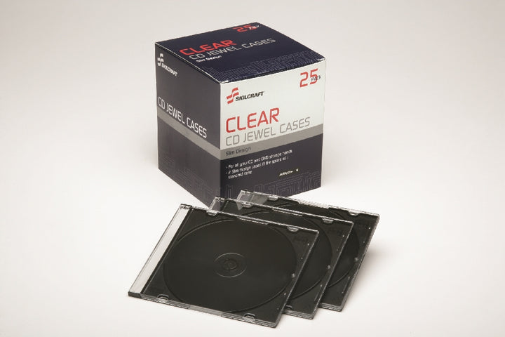Image of SKILCRAFT® CD Case, Slim, Clear, 25/Package, Case of 8 Packages