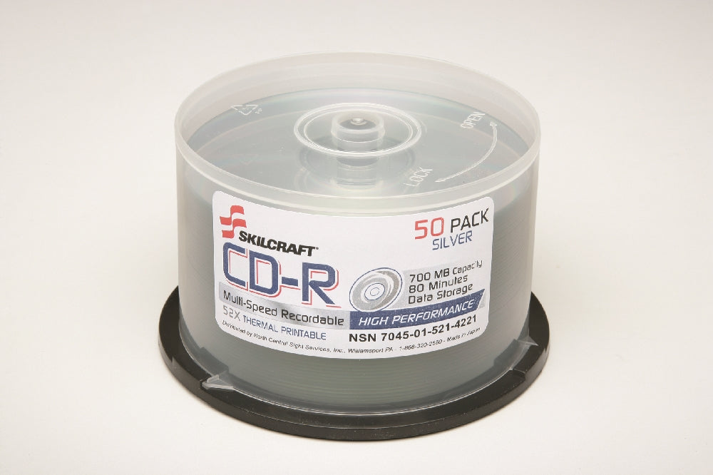 Image of SKILCRAFT® CD-R Compact Disc Recordable, 50/Package, Case of 12 Packages