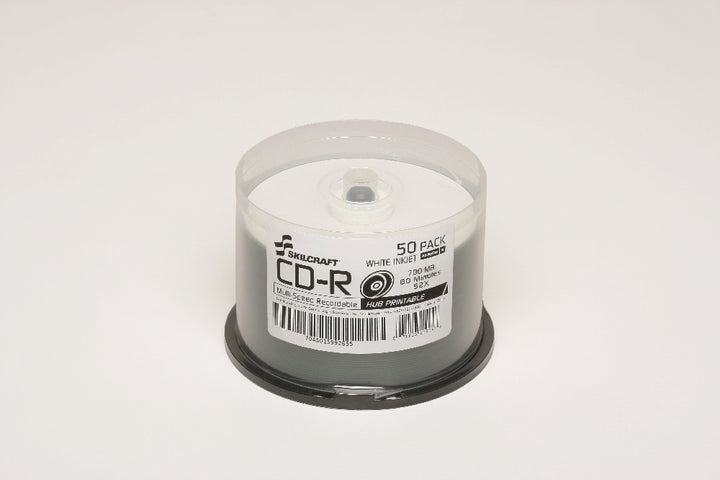 Image of SKILCRAFT® Inkjet Printable Compact Disc, Recordable, 50/Package, Case of 12 Packages